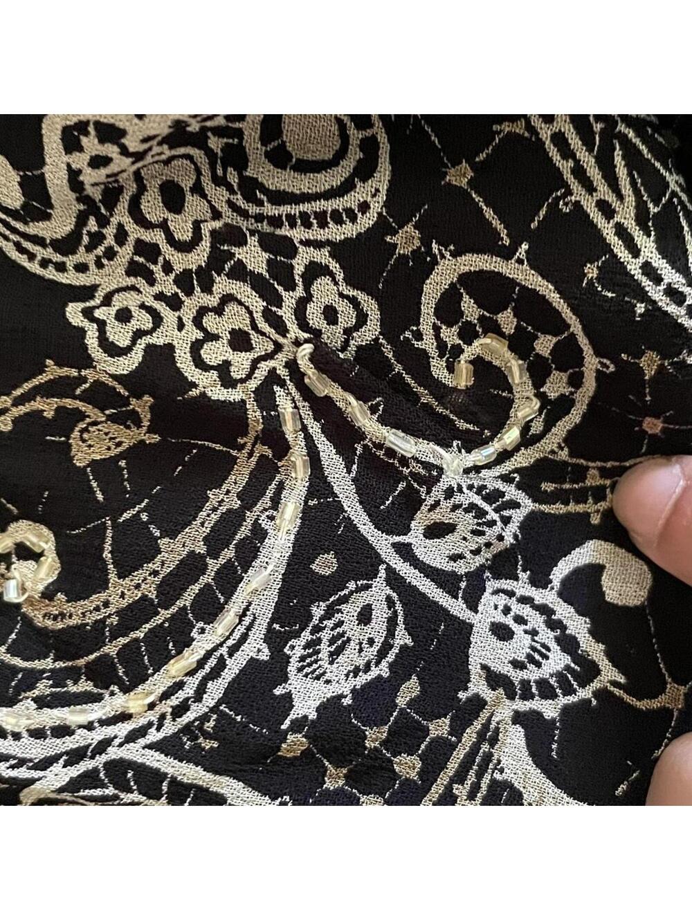 vintage Brown paisley beaded maxi fairy skirt jm collection size 4p - Picture 3 of 5